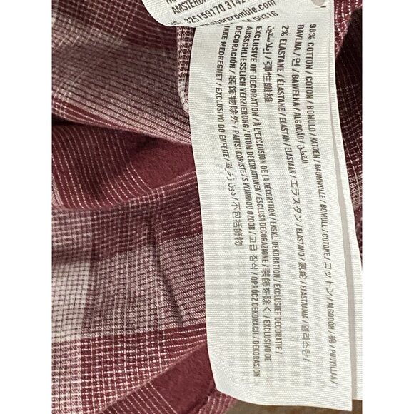 Hollister Stretch Womens M Plaid  Flannel Button Down Long Sleeve Collar - Picture 6 of 10